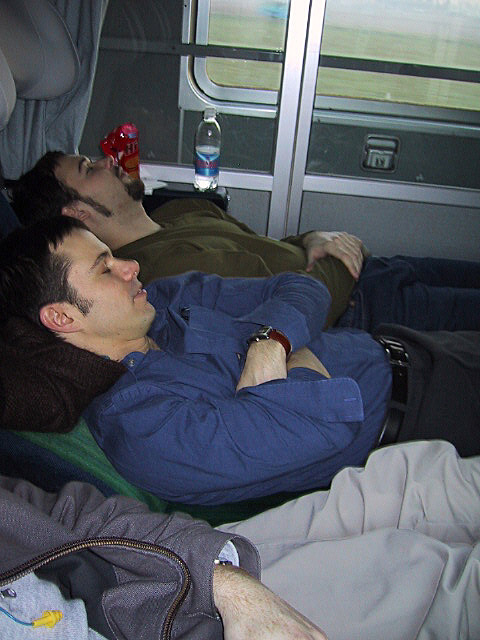 Sleeping on the train on the way back from Venice.