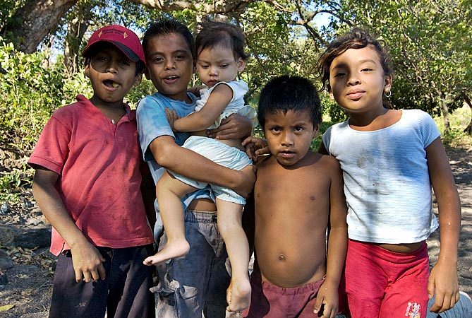 Kids in Merida posting for a picture.