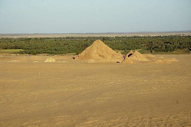 Remains of more pyramids.  All of Northern Sudan looks like this - endless desert with a tiny strip of green zig-zagging through it following the Nile.