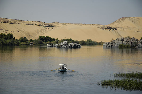 Beautiful view from Elephantine island in Aswan. 