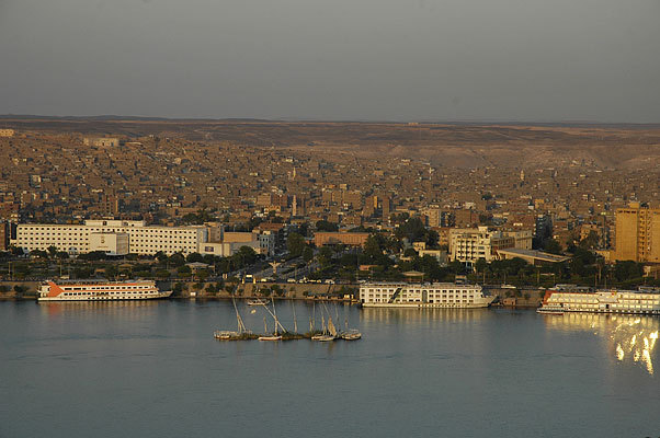View down on all of Aswan from the top of the hill.  The massive cruise ships full of bikini'd tourists came as quite a shock after coming from Sudan.