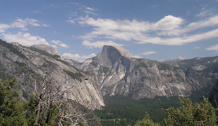 The spectacular view of Half Dome from Columbia Rock.