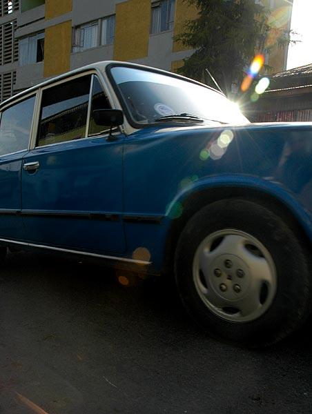 These stylish blue Italian taxis were... well... very stylish.