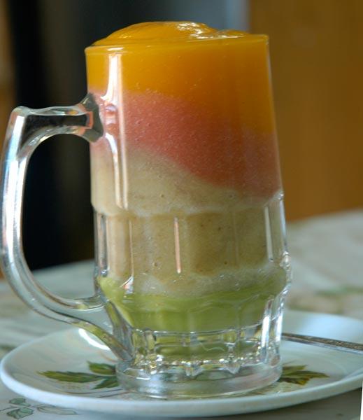 The daily cup of juice - Mango, Strawberry, Banana, and Avocado.