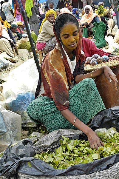 Another market vendor - I don't know why her face was painted.