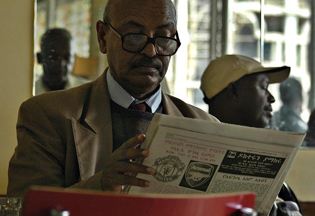 A very Italian looking gentleman having a morning coffee and reading the paper at Enrico's, my favorite patisserie.