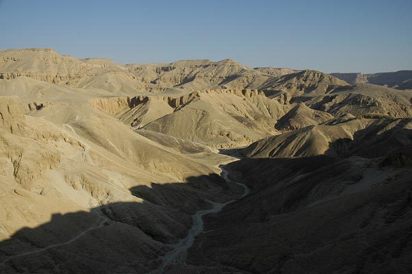 View down upon the famous Valley of the Kings.