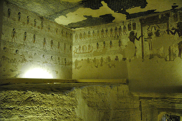 Wall painting in the tomb of Rameses IX