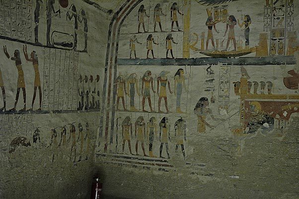 Wall paintings in Ramses IX's tomb.