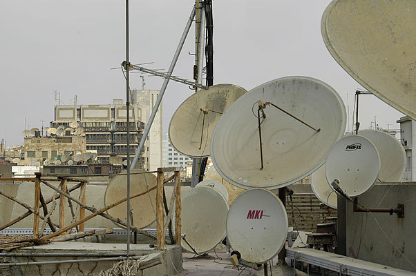 Seas of satellite dishes cover the rooves in Cairo.