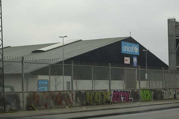I'm far more accustomed to seeing NGO warehouses on the receiving end in Africa.