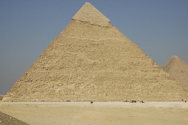 The Great Pyramid.  The people and horse give you an idea of the scale.