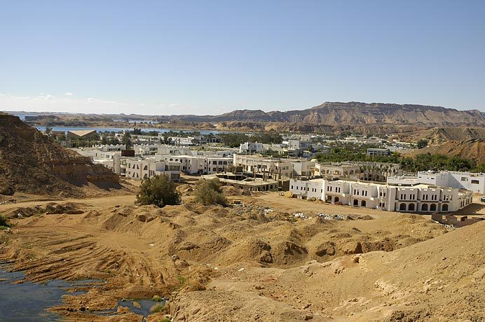View down on Sharm el Sheik - there's nothing but resorts and package hotels here.
