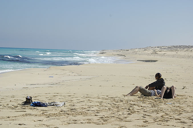 Miles and miles of empty beachs along the Mediterranean shore.