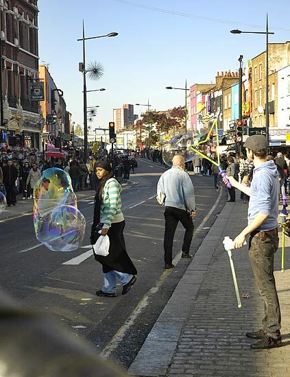A sunny afternoon in Camden Town, London.