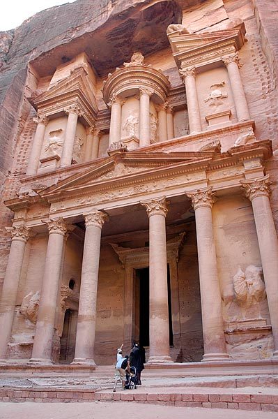 The treasury is more than 2000 years old.  Trapped at the bottom of narrow gorge it was protected by the elements and amazingly remains in almost perfect condition today.