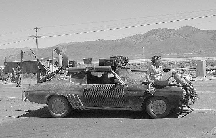 One of the cars from the 4th of July 'art car parade' in Gerlach.